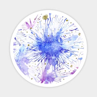 Icy Splatter watercolor blots Magnet